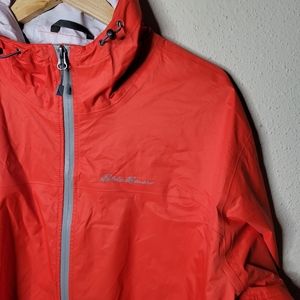 Eddie Bauer Men Tall Hooded Full Zip Waterproof Lightweight Nylon  Rain Jacket